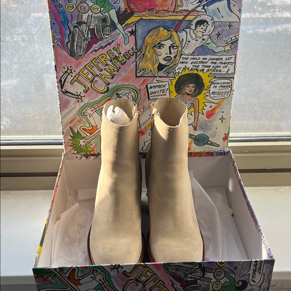 Jeffrey Campbell Women's Beige Ankle Booties